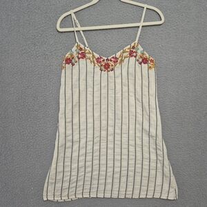 World Market Women's Mini Embroidered Boho Tank Top Dress S/M
